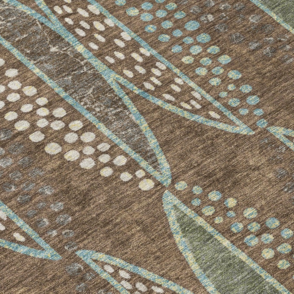 9' X 12' Brown And Gray Geometric Washable Indoor Outdoor Area Rug HomeRoots