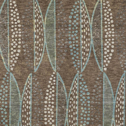 9' X 12' Brown And Gray Geometric Washable Indoor Outdoor Area Rug HomeRoots