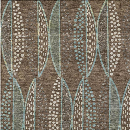 10' X 14' Brown And Gray Geometric Washable Indoor Outdoor Area Rug HomeRoots