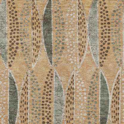 3' X 5' Copper And Beige Geometric Washable Indoor Outdoor Area Rug HomeRoots