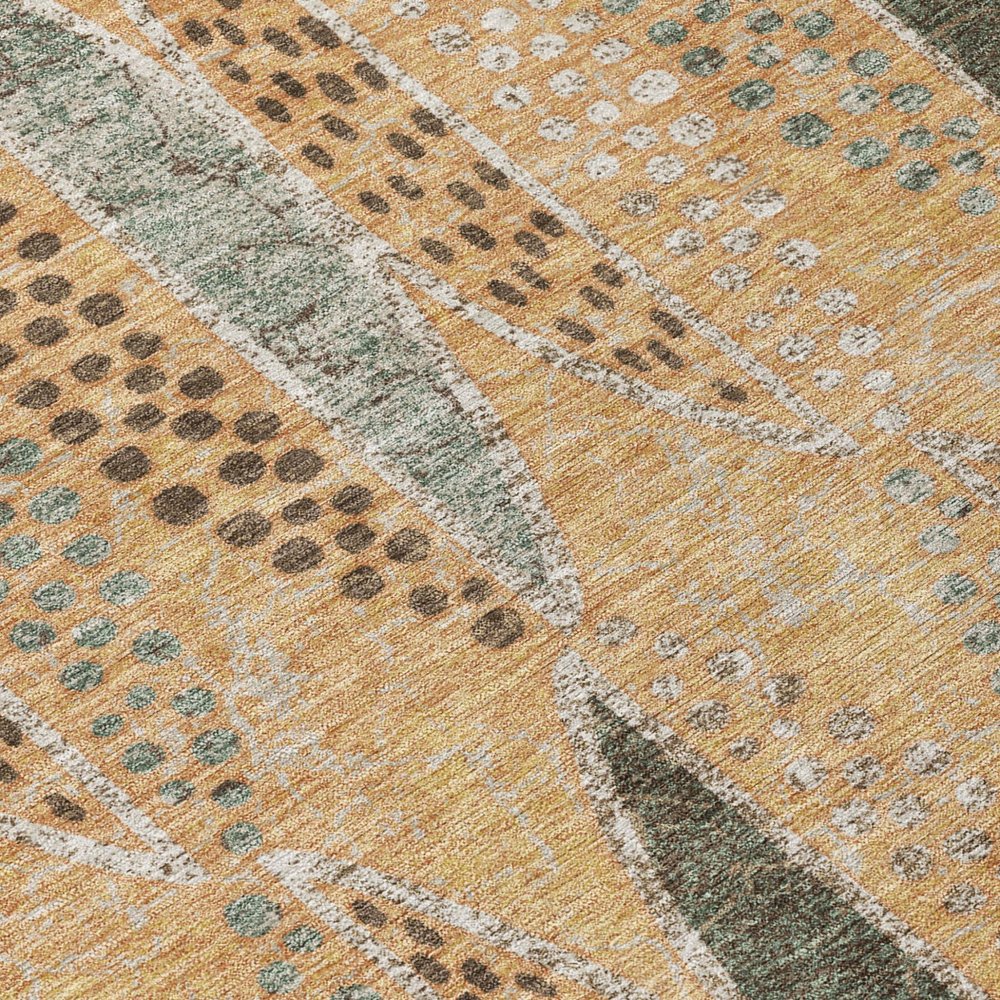 5' X 8' Copper And Beige Geometric Washable Indoor Outdoor Area Rug — view 3