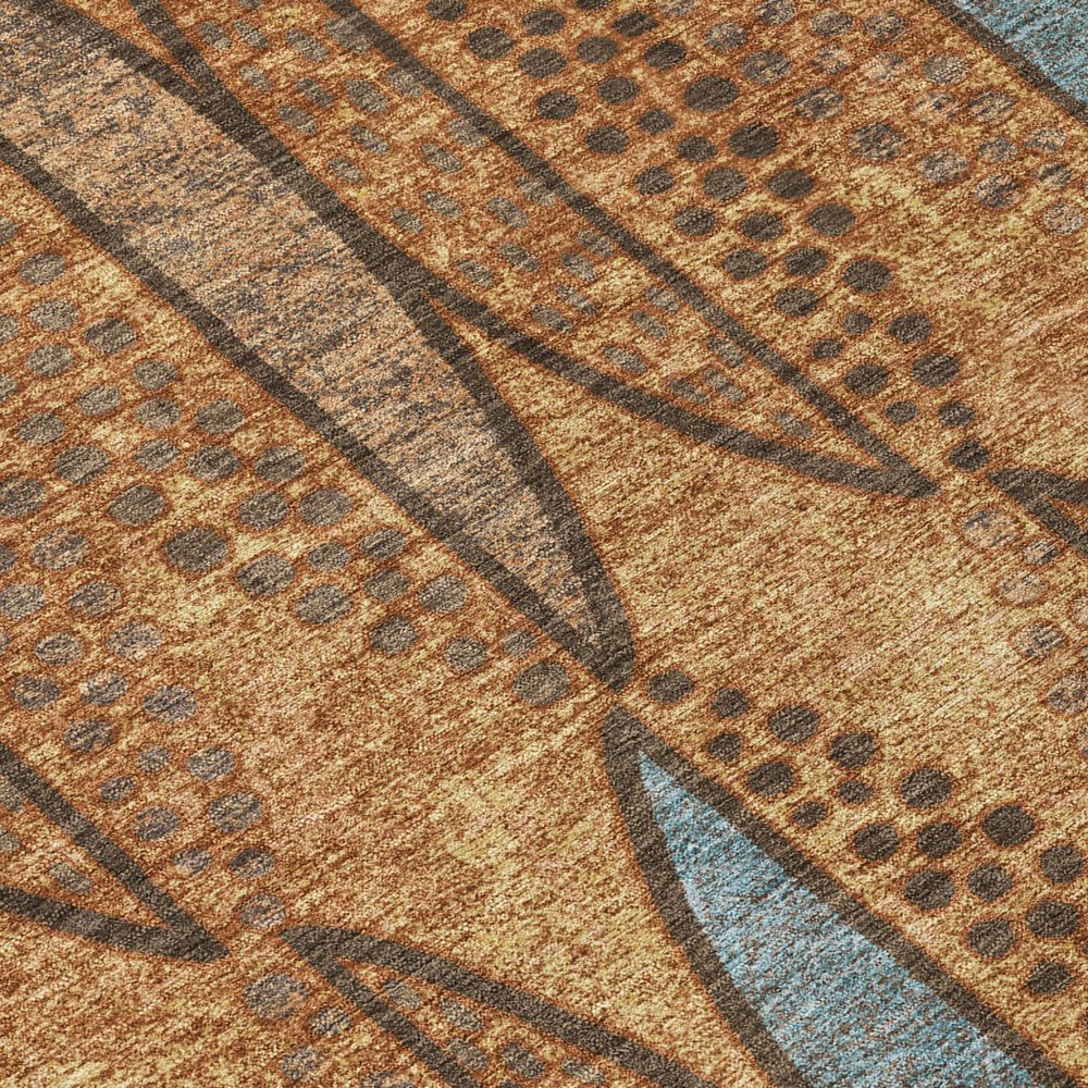 9' X 12' Orange And Blue Geometric Washable Indoor Outdoor Area Rug HomeRoots