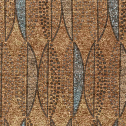 10' X 14' Orange And Blue Geometric Washable Indoor Outdoor Area Rug HomeRoots