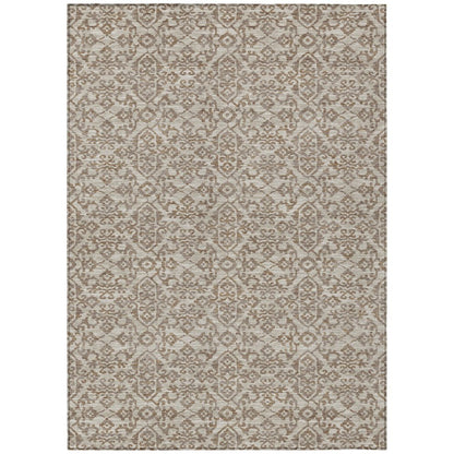 5' X 8' Beige And Taupe Oriental Washable Indoor Outdoor Area Rug HomeRoots