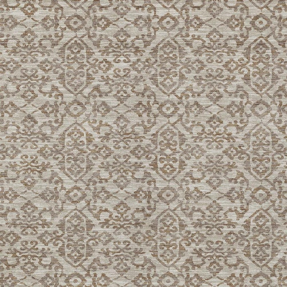 5' X 8' Beige And Taupe Oriental Washable Indoor Outdoor Area Rug HomeRoots