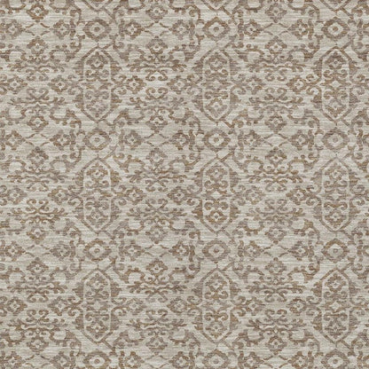 5' X 8' Beige And Taupe Oriental Washable Indoor Outdoor Area Rug HomeRoots