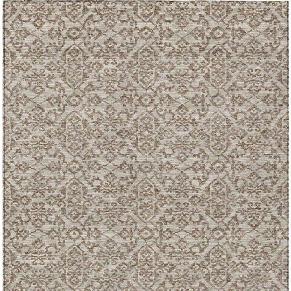 8' X 10' Beige And Taupe Oriental Washable Indoor Outdoor Area Rug HomeRoots