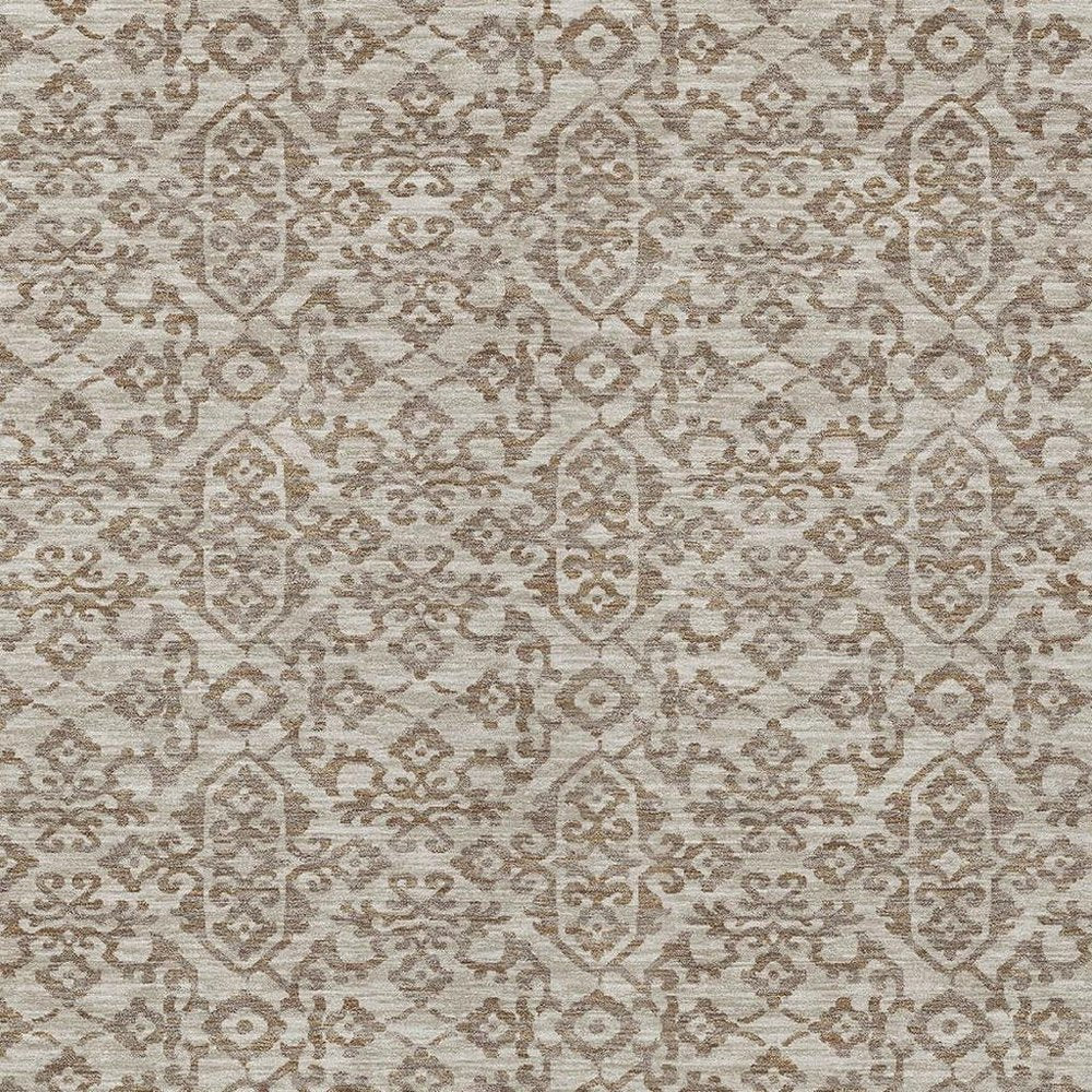8' X 10' Beige And Taupe Oriental Washable Indoor Outdoor Area Rug HomeRoots