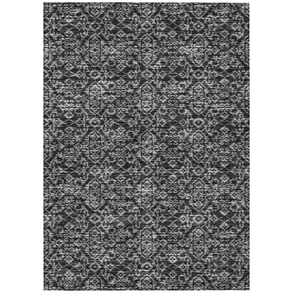 9' X 12' Black And Saffron Oriental Washable Indoor Outdoor Area Rug HomeRoots