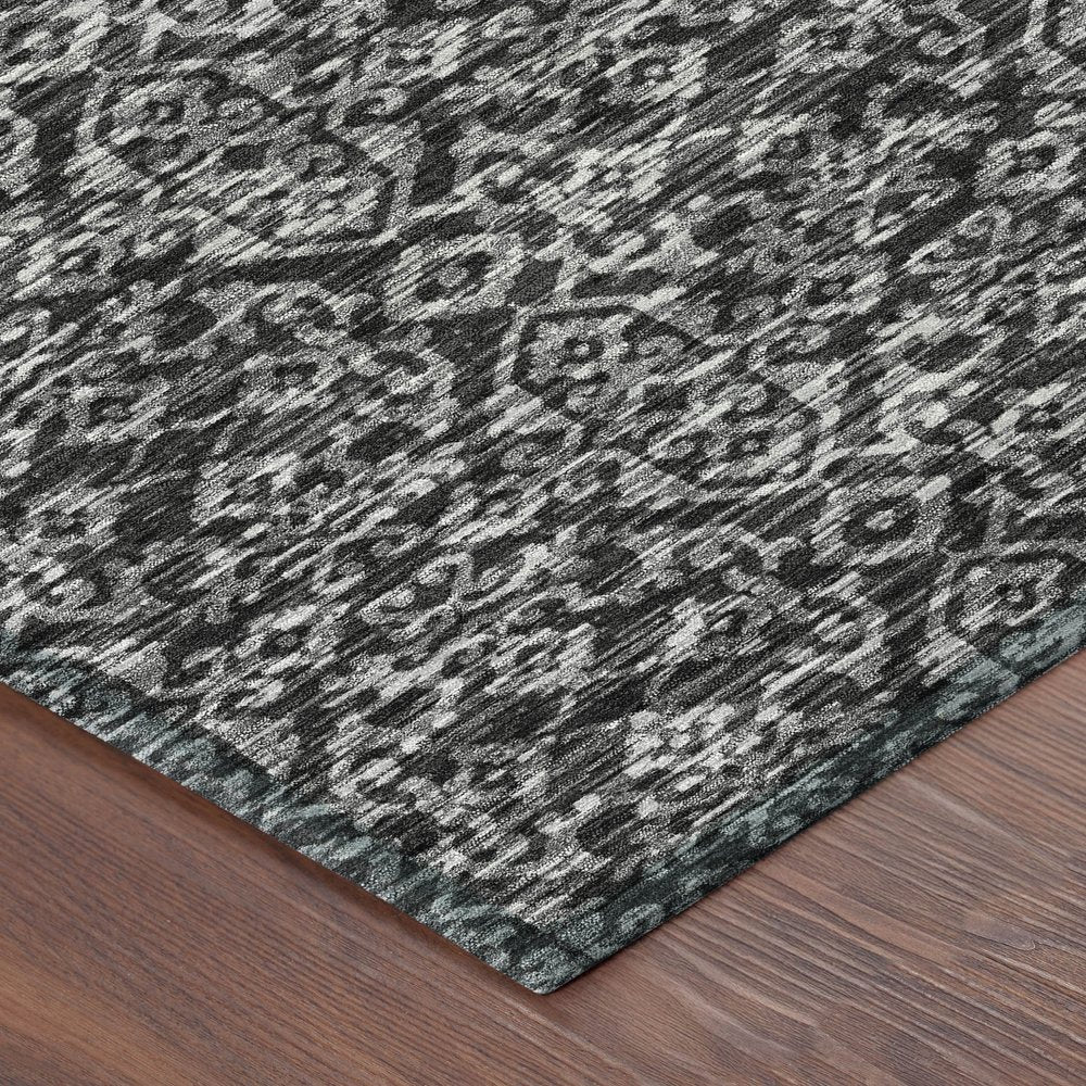 9' X 12' Black And Saffron Oriental Washable Indoor Outdoor Area Rug HomeRoots