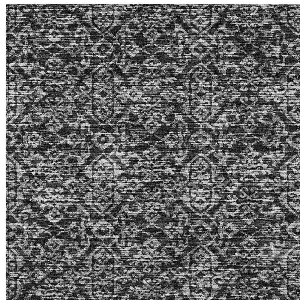 9' X 12' Black And Saffron Oriental Washable Indoor Outdoor Area Rug HomeRoots
