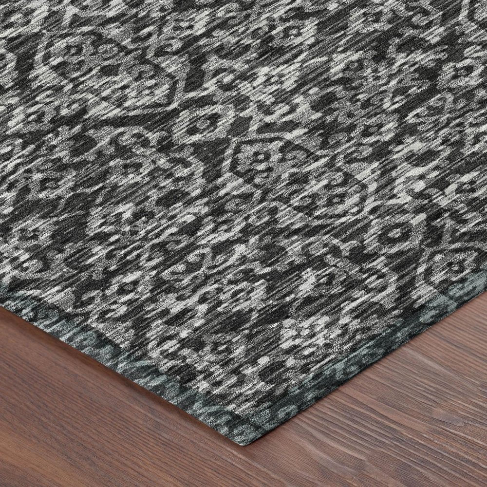 10' X 14' Black And Saffron Oriental Washable Indoor Outdoor Area Rug HomeRoots