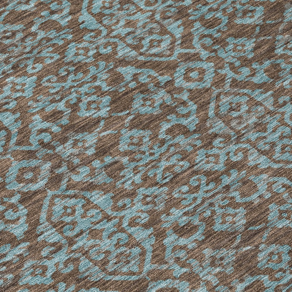 5' X 8' Brown And Linen Oriental Washable Indoor Outdoor Area Rug HomeRoots