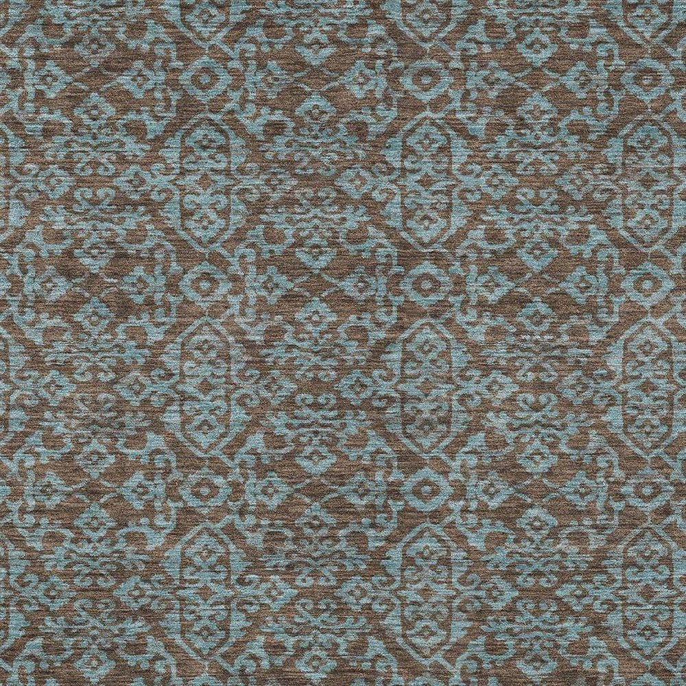5' X 8' Brown And Linen Oriental Washable Indoor Outdoor Area Rug HomeRoots