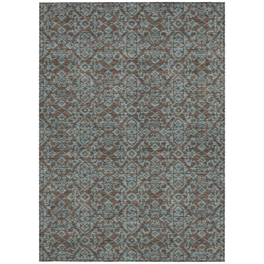 8' X 10' Brown And Linen Oriental Washable Indoor Outdoor Area Rug HomeRoots
