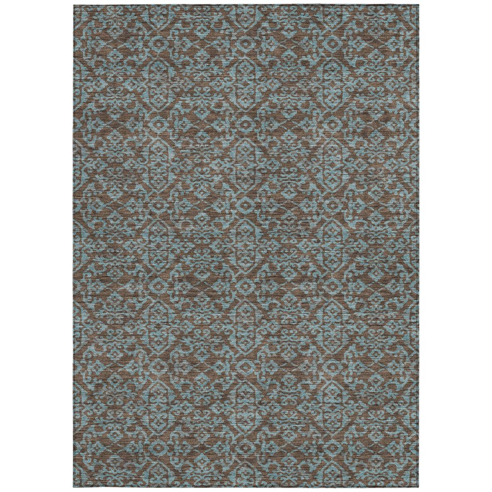8' X 10' Brown And Linen Oriental Washable Indoor Outdoor Area Rug HomeRoots
