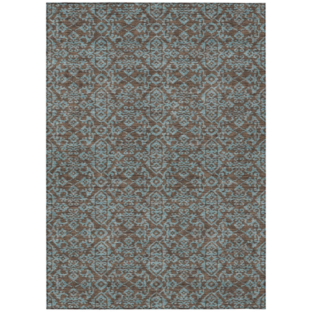 8' X 10' Brown And Linen Oriental Washable Indoor Outdoor Area Rug HomeRoots