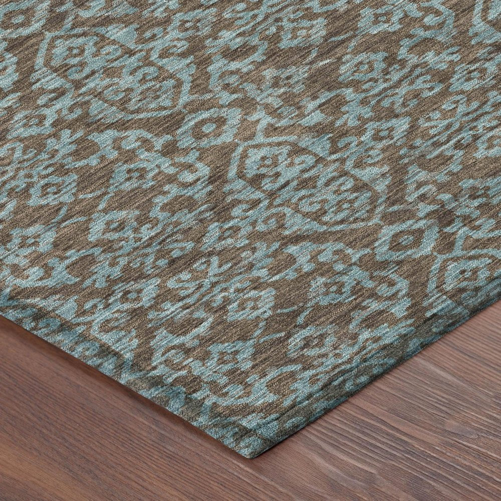 8' X 10' Brown And Linen Oriental Washable Indoor Outdoor Area Rug HomeRoots
