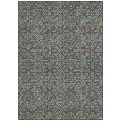 9' X 12' Brown And Linen Oriental Washable Indoor Outdoor Area Rug HomeRoots