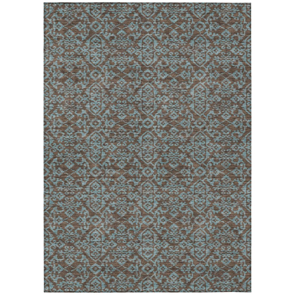 9' X 12' Brown And Linen Oriental Washable Indoor Outdoor Area Rug HomeRoots