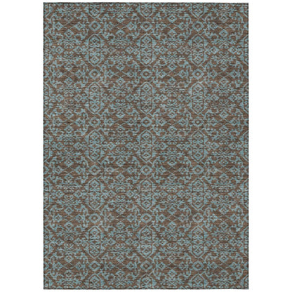 10' X 14' Brown And Linen Oriental Washable Indoor Outdoor Area Rug HomeRoots