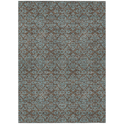 10' X 14' Brown And Linen Oriental Washable Indoor Outdoor Area Rug HomeRoots