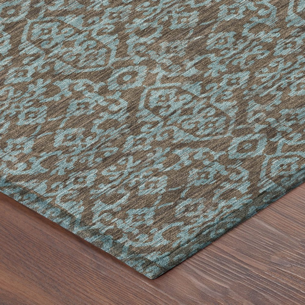 10' X 14' Brown And Linen Oriental Washable Indoor Outdoor Area Rug HomeRoots