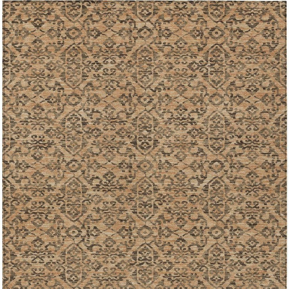 5' X 8' Copper And Green Oriental Washable Indoor Outdoor Area Rug HomeRoots