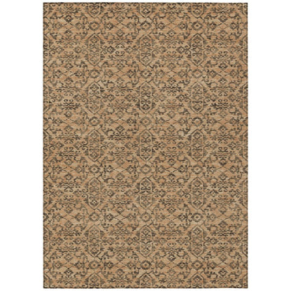 5' X 8' Copper And Green Oriental Washable Indoor Outdoor Area Rug HomeRoots