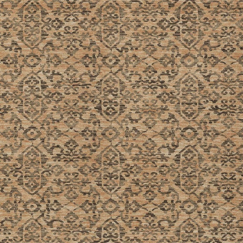 5' X 8' Copper And Green Oriental Washable Indoor Outdoor Area Rug HomeRoots