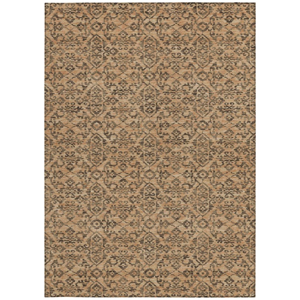 9' X 12' Copper And Green Oriental Washable Indoor Outdoor Area Rug HomeRoots