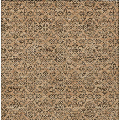 10' X 14' Copper And Green Oriental Washable Indoor Outdoor Area Rug HomeRoots