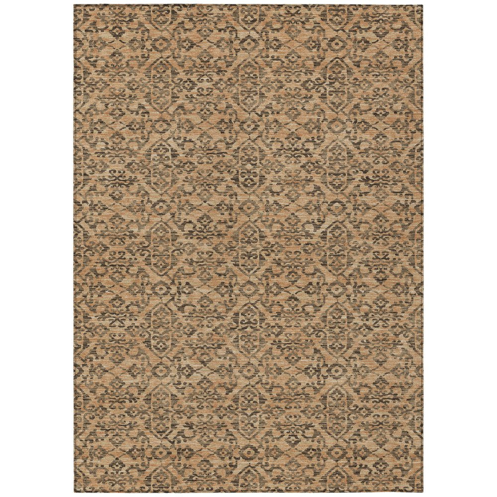 10' X 14' Copper And Green Oriental Washable Indoor Outdoor Area Rug HomeRoots