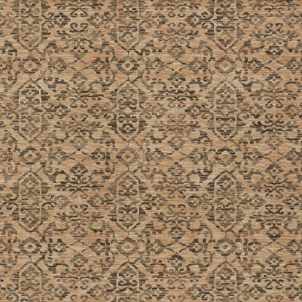 10' X 14' Copper And Green Oriental Washable Indoor Outdoor Area Rug HomeRoots