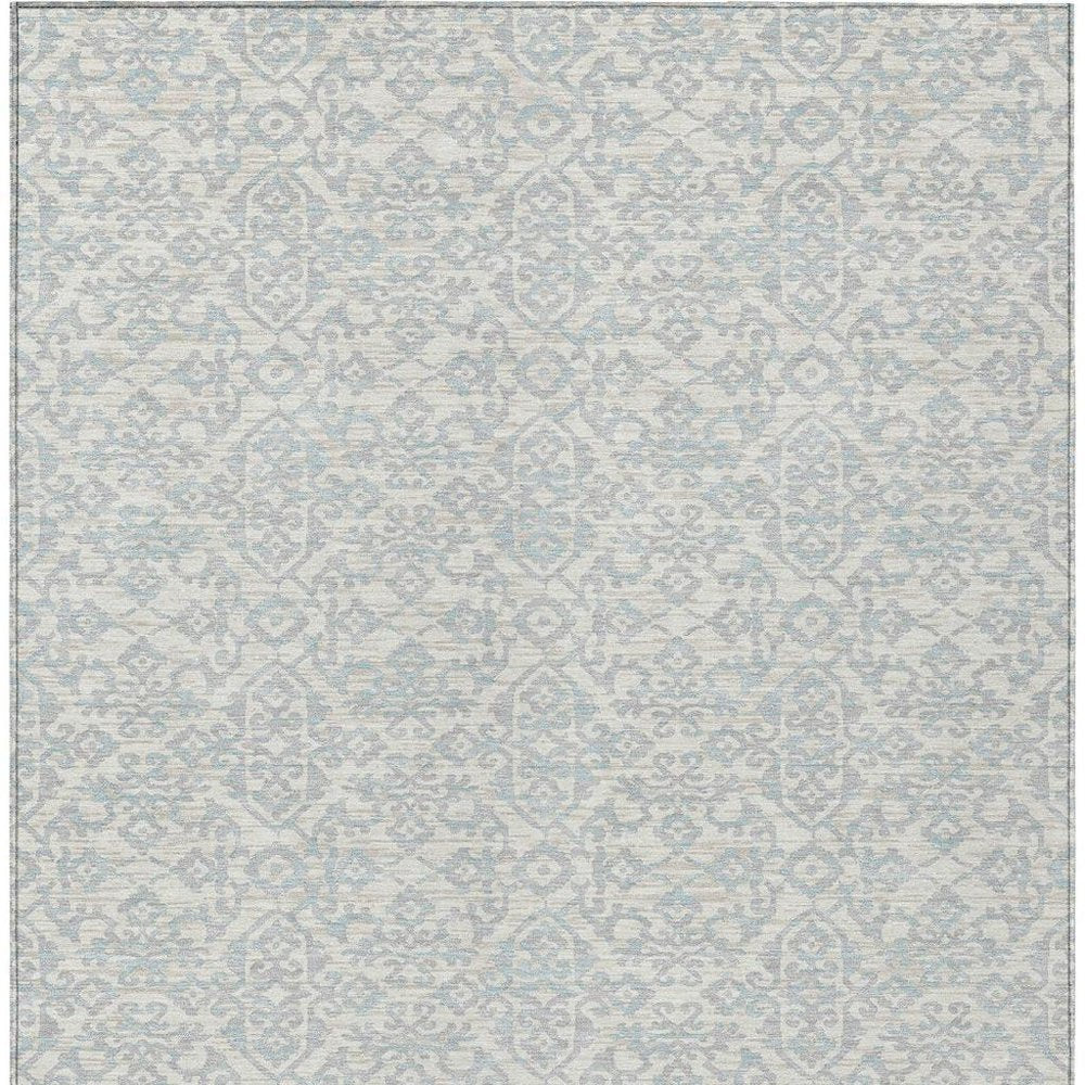 3' X 5' Ivory And Gray Oriental Washable Indoor Outdoor Area Rug HomeRoots