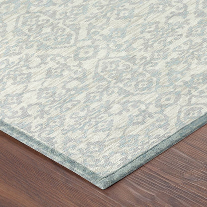 3' X 5' Ivory And Gray Oriental Washable Indoor Outdoor Area Rug HomeRoots