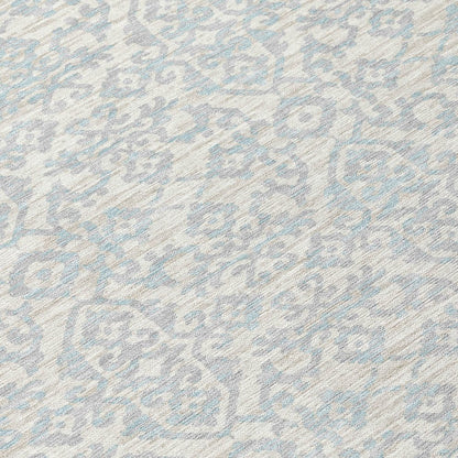 3' X 5' Ivory And Gray Oriental Washable Indoor Outdoor Area Rug HomeRoots