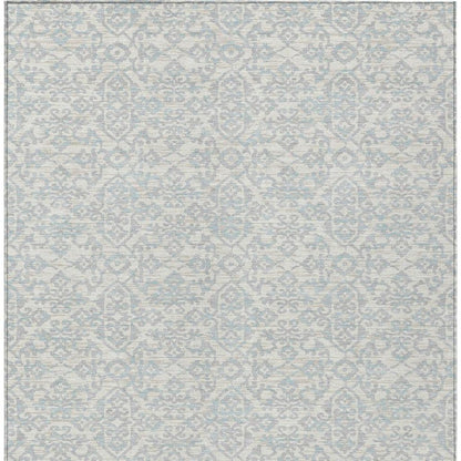 5' X 8' Ivory And Gray Oriental Washable Indoor Outdoor Area Rug HomeRoots