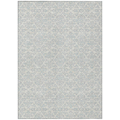 5' X 8' Ivory And Gray Oriental Washable Indoor Outdoor Area Rug HomeRoots