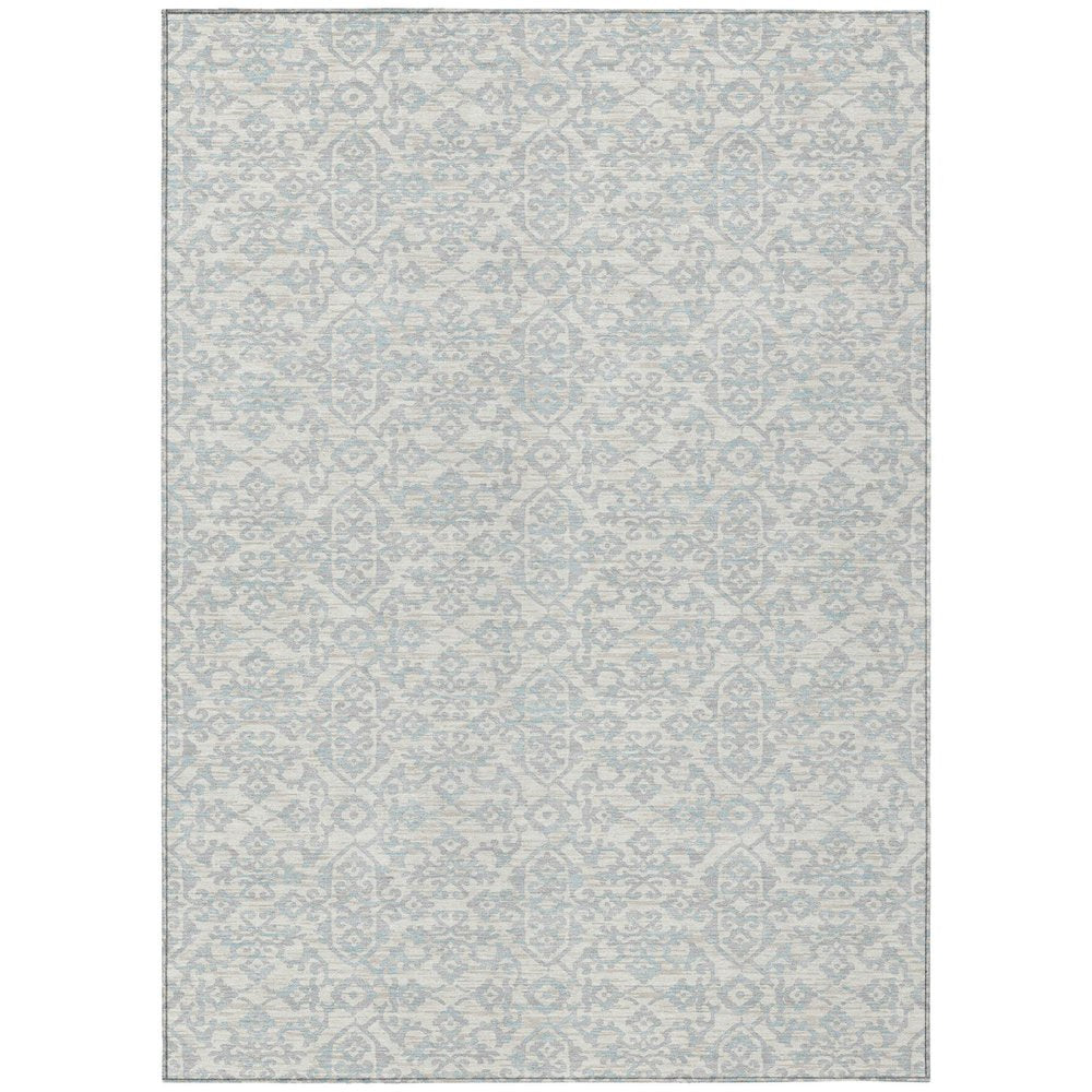 5' X 8' Ivory And Gray Oriental Washable Indoor Outdoor Area Rug HomeRoots