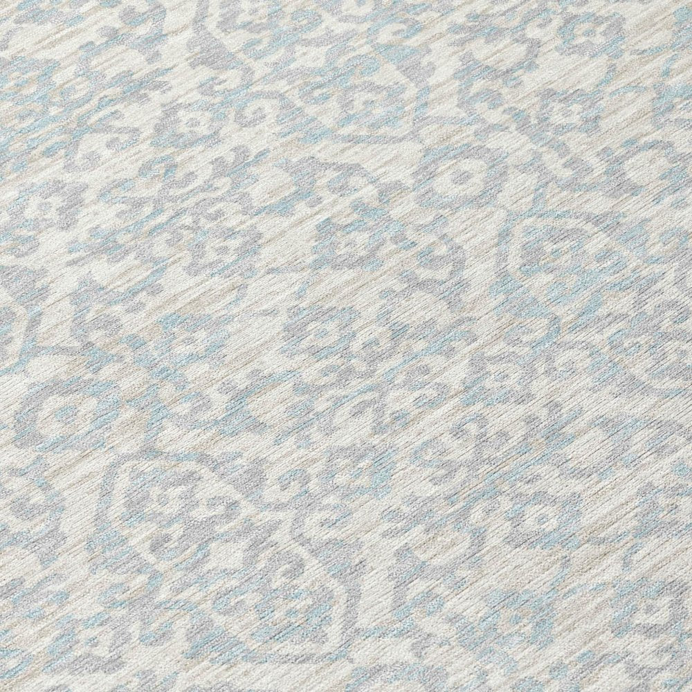 5' X 8' Ivory And Gray Oriental Washable Indoor Outdoor Area Rug HomeRoots