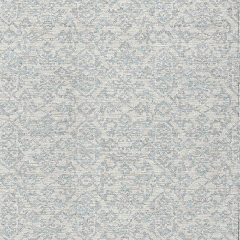 5' X 8' Ivory And Gray Oriental Washable Indoor Outdoor Area Rug HomeRoots