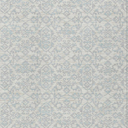 5' X 8' Ivory And Gray Oriental Washable Indoor Outdoor Area Rug HomeRoots
