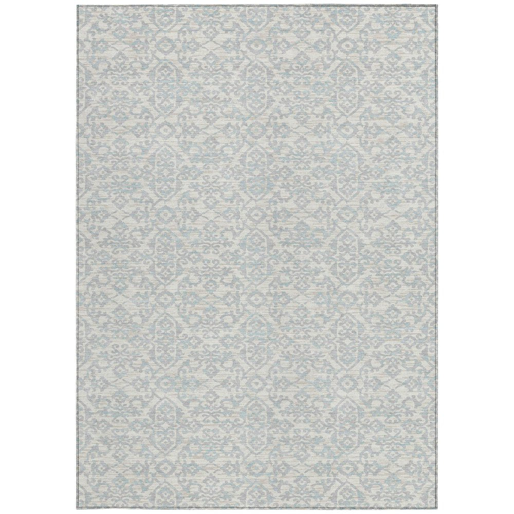 8' X 10' Ivory And Gray Oriental Washable Indoor Outdoor Area Rug HomeRoots