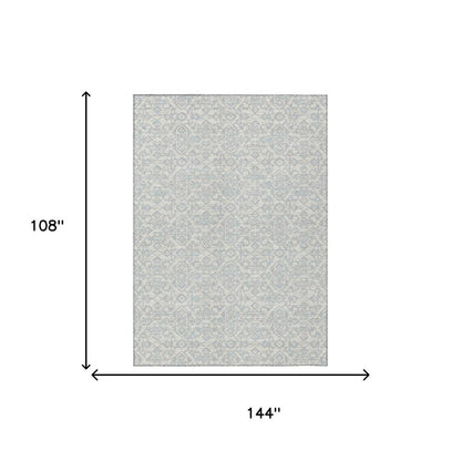 9' X 12' Ivory And Gray Oriental Washable Indoor Outdoor Area Rug HomeRoots