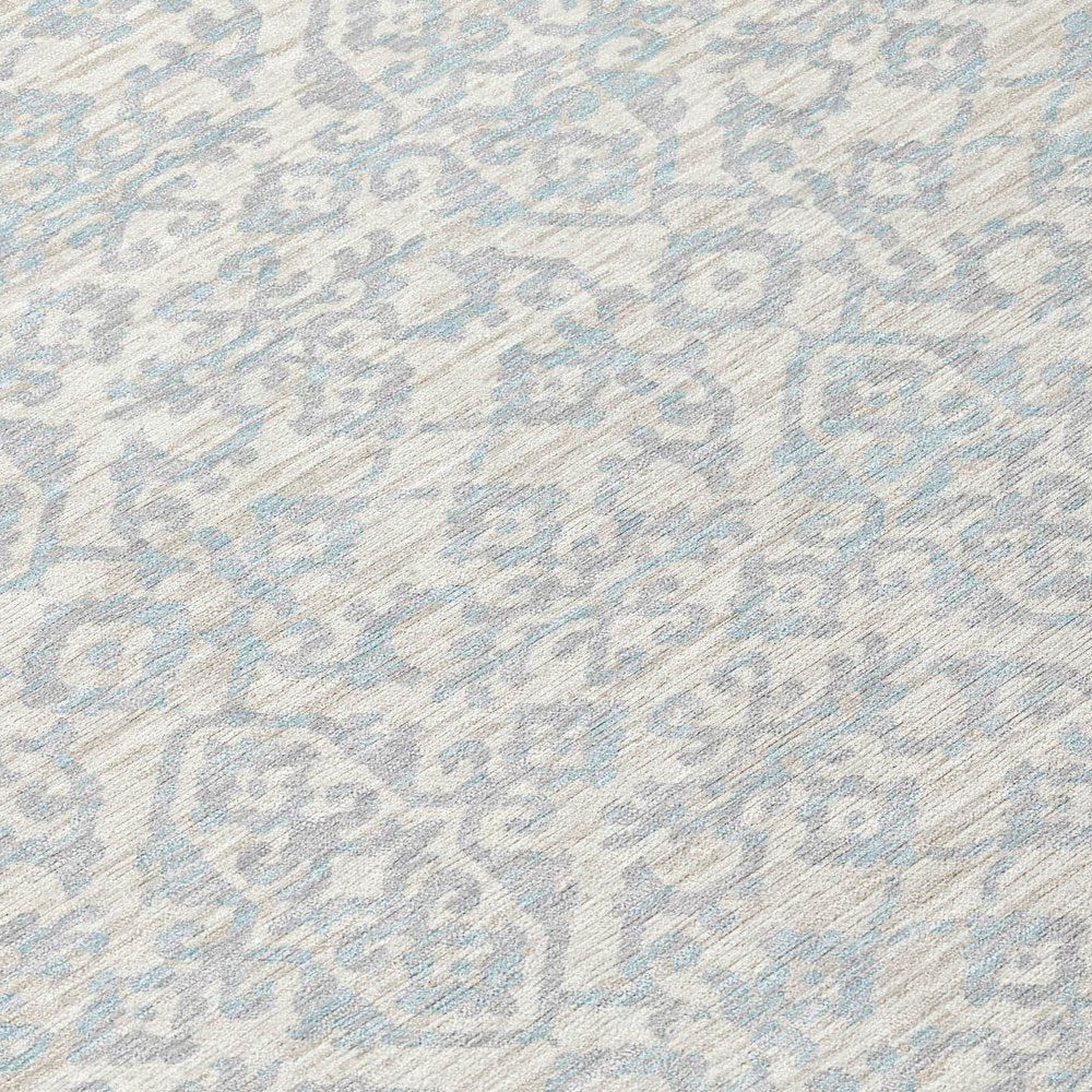10' X 14' Ivory And Gray Oriental Washable Indoor Outdoor Area Rug HomeRoots