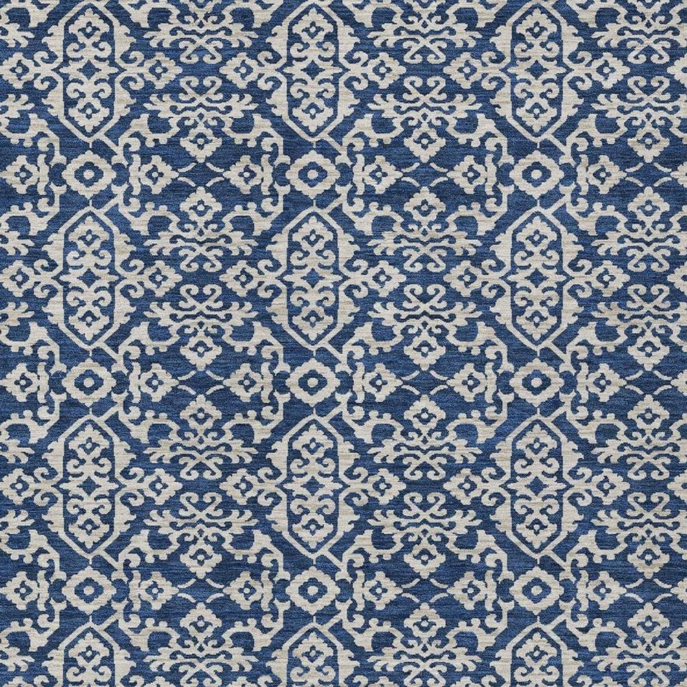 10' X 14' Navy Blue And Silver Oriental Washable Indoor Outdoor Area Rug HomeRoots