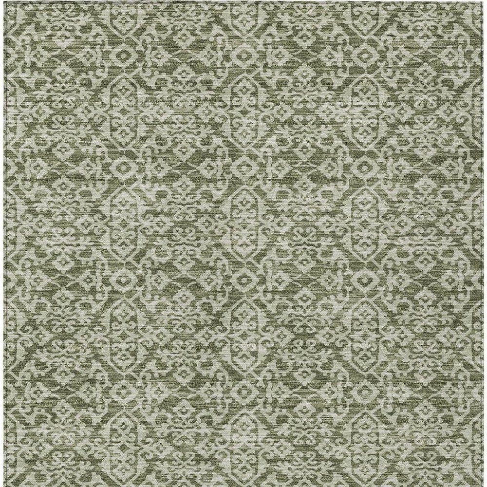 3' X 5' Olive Green And Brown Oriental Washable Indoor Outdoor Area Rug HomeRoots