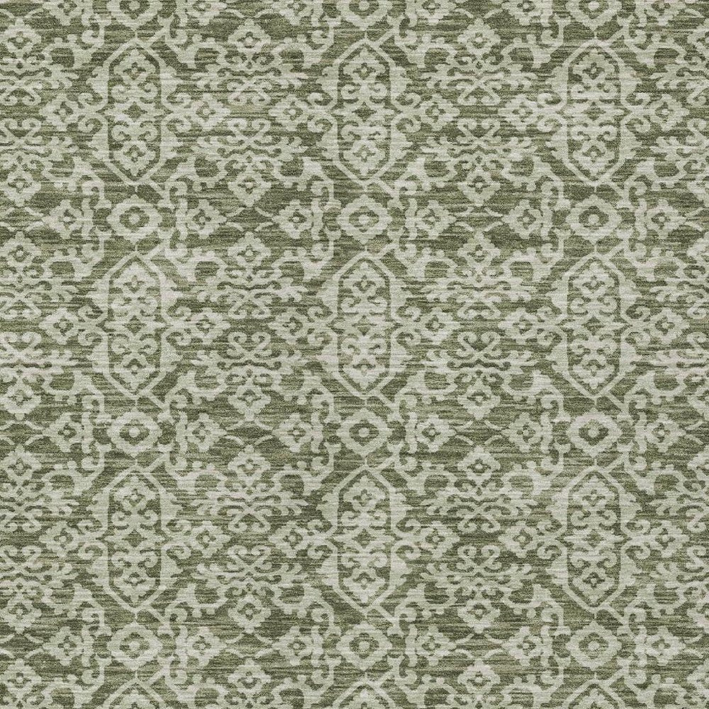 8' X 10' Olive Green And Brown Oriental Washable Indoor Outdoor Area Rug HomeRoots