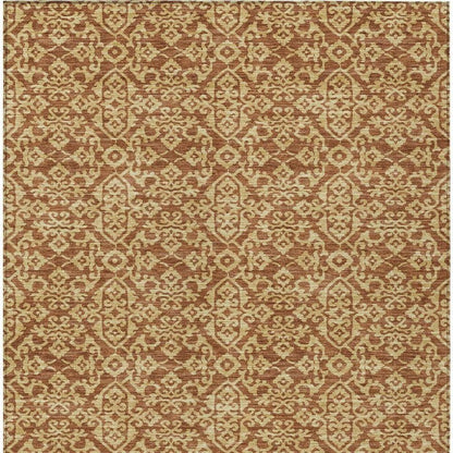 3' X 5' Orange And Graphite Oriental Washable Indoor Outdoor Area Rug HomeRoots